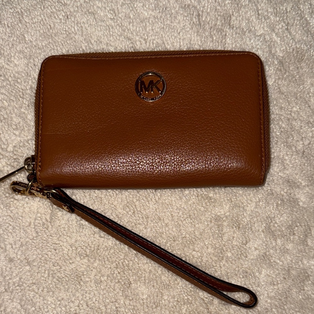 Michael Kors Tan Leather Wristlet